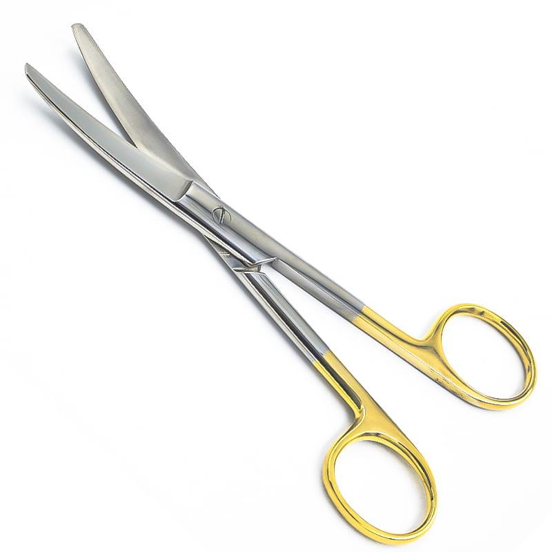 Ножиці Мейо (Mayo), зігнуті, з покриттям ручок карбідом титана, тупокінцеві, 140 мм, фото 1