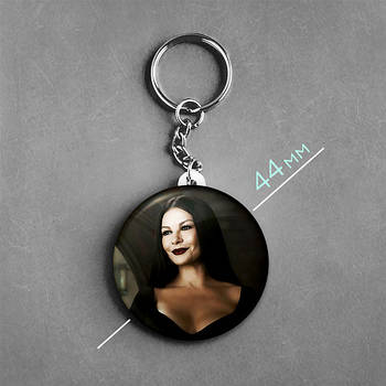 "Мортісія Аддамс (Венздей / Wednesday)" брелок круглий Ø44 мм