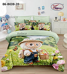 Дитяча постільна білизна Лабубу фланель 150*210 в асортименті