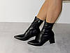 Ботильйони стрейчеві на стійкому підборі чорні, фото 2
