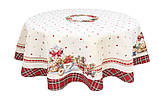 Скатертина кругла Новорічна гобелен Ø160 см. RUNNER1385, фото 2