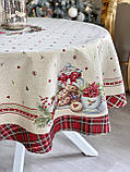 Скатертина кругла Новорічна гобелен Ø160 см. RUNNER1385, фото 5