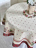 Скатертина кругла Новорічна гобелен Ø160 см. RUNNER1385, фото 3