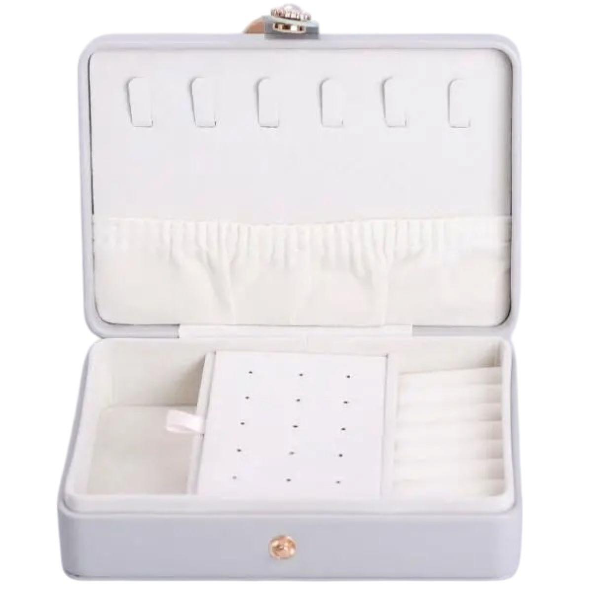 Скринька для прикрас з еко шкіри 16×11×4.7 см органайзер для ювелірних виробів HP-5-30G, фото 1