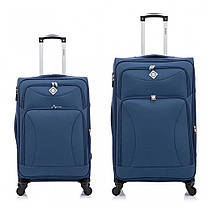 Набір тканинних валіз 2 шт Bonro Tourist (L+M) великий середній вишневий на колесах із висувною ручкою та кодовим замком, фото 2