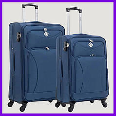 Набір тканинних валіз 2 шт Bonro Tourist (L+M) великий середній вишневий на колесах із висувною ручкою та кодовим замком