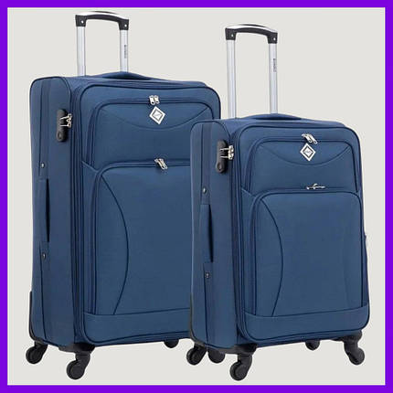 Набір тканинних валіз 2 шт Bonro Tourist (L+M) великий середній вишневий на колесах із висувною ручкою та кодовим замком, фото 1