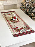 Доріжка раннер на стіл Новорічна 45х140 см., гобелен RUNNER1385, фото 3