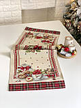 Доріжка раннер на стіл Новорічна 37х100 см., гобелен RUNNER1385, фото 5