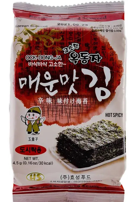 Чіпси норі Ock Dong Ja Hot Spicy 4g, фото 1