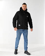 Чоловіча куртка New Balance спортивна утеплена зимова куртка Нью Баланс чорна з капюшоном, фото 4