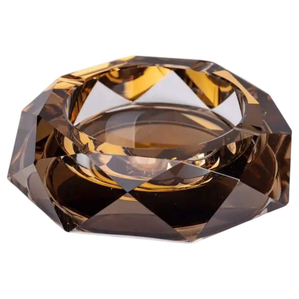 Декоративна попільничка для сигарет 14.5×4 см скляна попільничка настільна Золотиста HP-4-130, фото 1