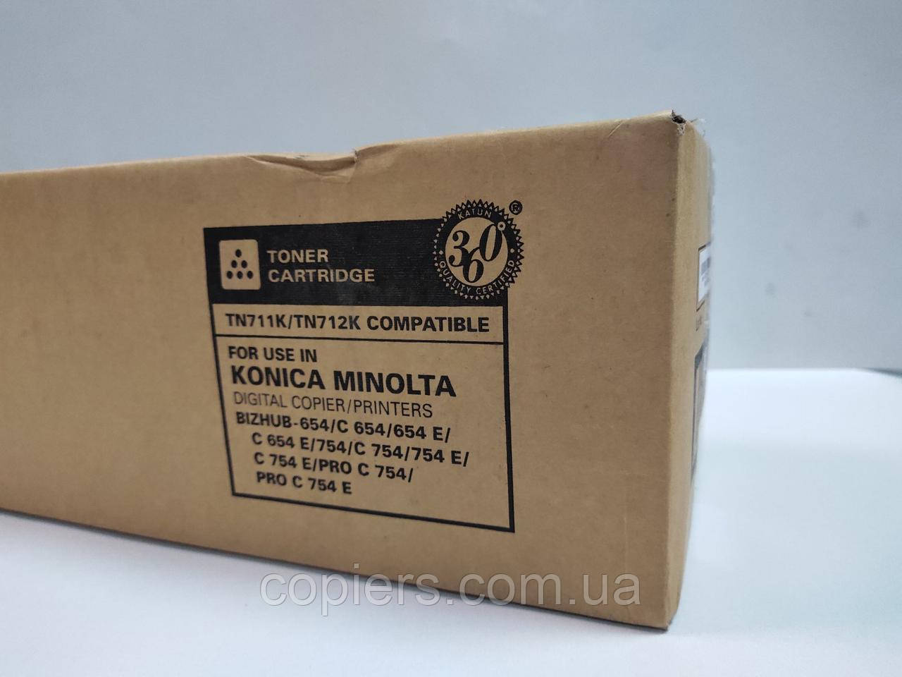 Тонер картридж TN711K/TN712K Konica Minolta Bizhub c654 c754, 47873 Katun, tn-711k, фото 1