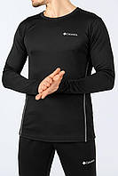 Чоловіча зимова термобілизна Columbia чорна на флісі до -25, теплий спортивний термокомплект, S - XXL