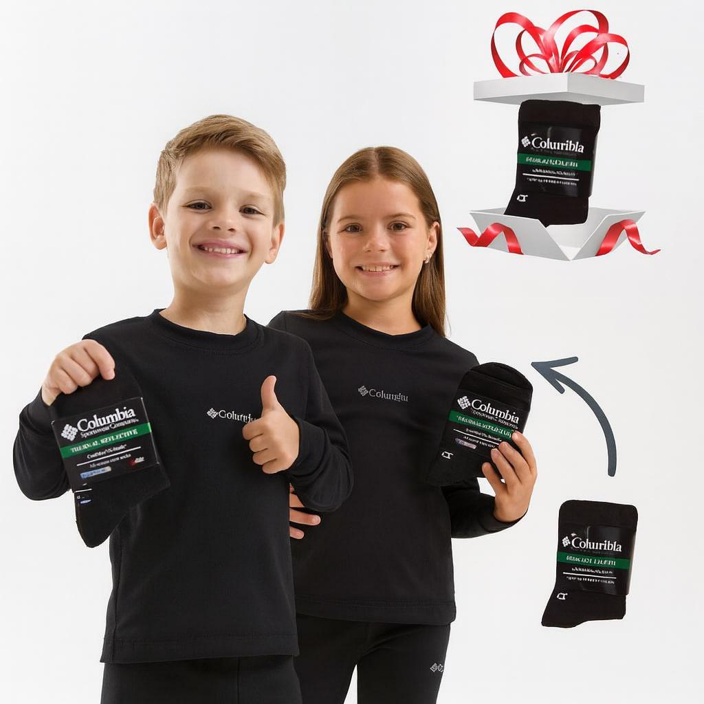 Дитяча термобілизна на флісі + шкарпетки Columbia, комплект для хлопчика та дівчинки, фото 1