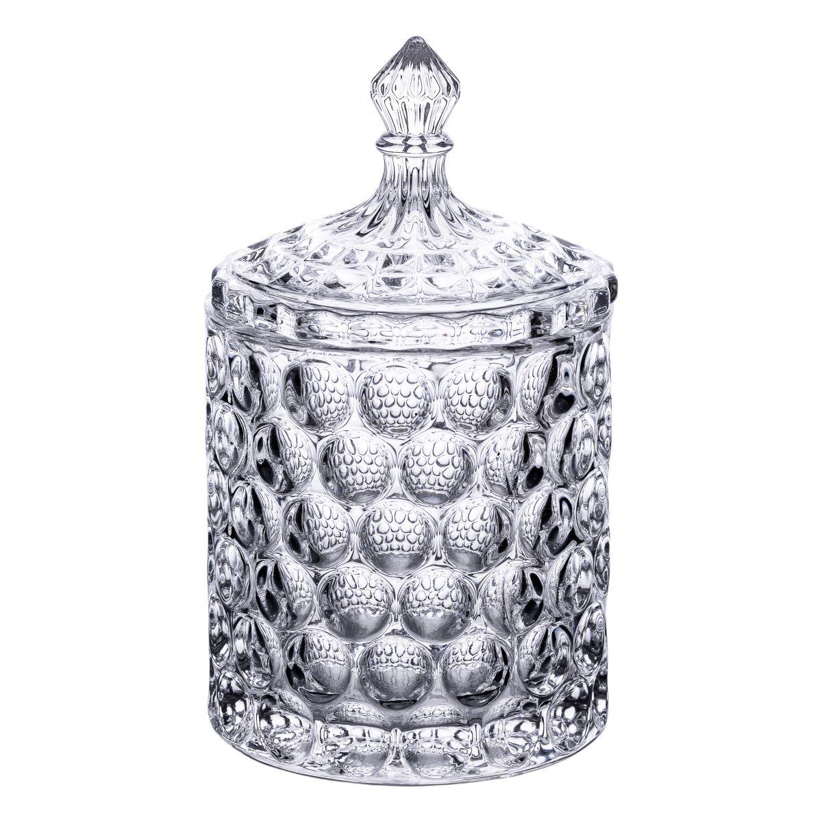 Цукерниця з кришкою Ø7.5 см ваза цукорниця кругла скляна HP-4-103