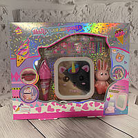 Набір косметики для дівчаток із блиском тинтом для губ дзеркалом із підсвіткою USB-наклейками для нігтів стильні аксесуари