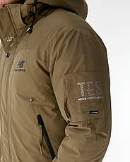 Чоловіча куртка New Balance спортивна утеплена зимова куртка Нью Баланс коричнева з капюшоном, фото 5