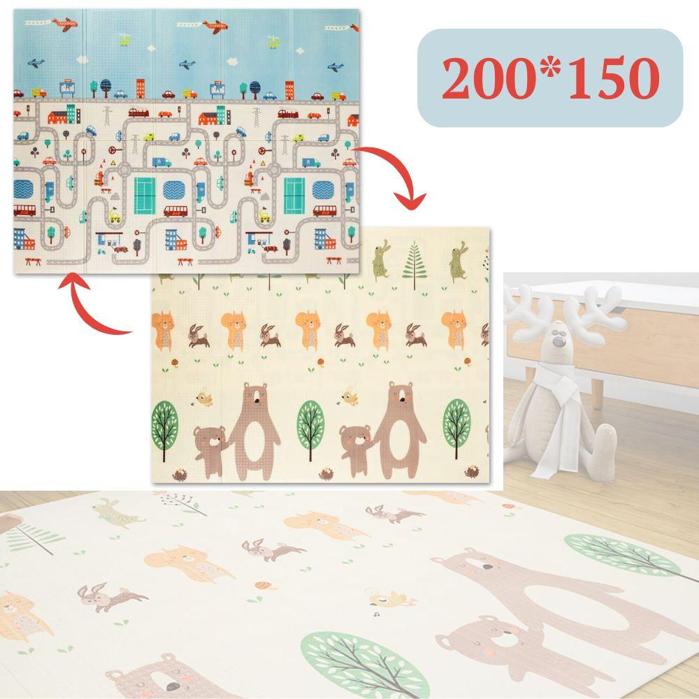 Термоковрик для дітей дитячі термокилимки для повзання дитячий розкладний килимок 150х200 в сумці, фото 1