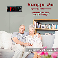 Годинник Deepfox DS-6629 LED цифровий електронний настінний/настільний Будильник Дата Температура 32х10,5см, фото 3