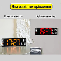 Годинник Deepfox DS-6629 LED цифровий електронний настінний/настільний Будильник Дата Температура 32х10,5см, фото 5