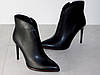 Ботильйони на шпильці демісезон шкіряні чорні, фото 7
