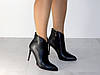 Ботильйони на шпильці демісезон шкіряні чорні, фото 2