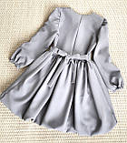 Дитяча стильна сіра святкова сукня для дівчинки зі спідницею-балоном, фото 2