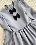 Дитяча стильна сіра святкова сукня для дівчинки зі спідницею-балоном, фото 3