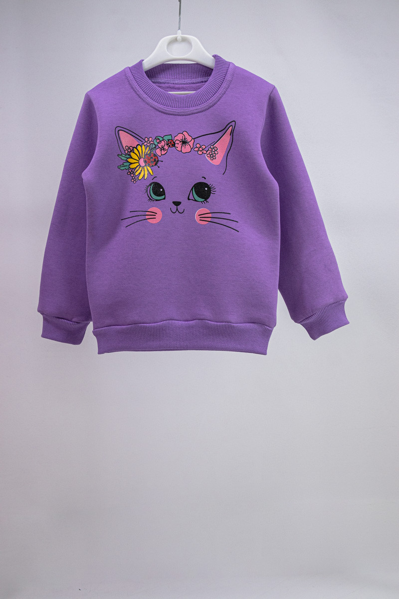 Джемпер дитячий з принтом Кицьки тринитка, фото 1
