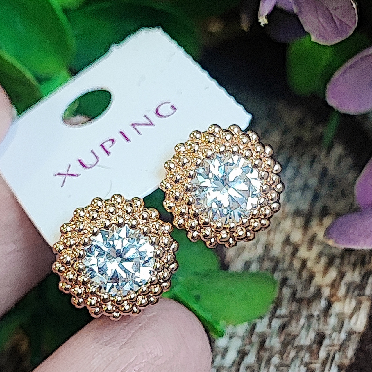 Сережки Xuping довжина 1.3см медичне золото позолота 18К с1624, фото 1