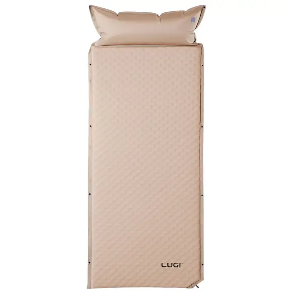 Самонадувний матрац похідний у намет 190×65×3 см туристичний із підголівником LU-026 Бежевий