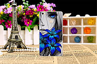 Силиконовый бампер для Xiaomi Mi Max с картинкой синие цветы