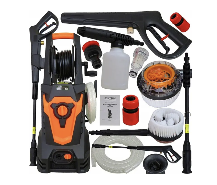 Мийка високого тиску 200 бар 2100W Kraft&Dele KD432 мінімийка для миття автомобілів, фасадів, терас, садових меблів