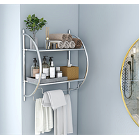 Настінна полиця для ванної кімнати з тримачем для рушників