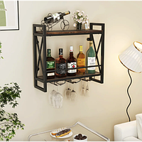 Настінний винний стелаж Costway Lagom у стилі Loft