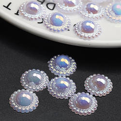 Напівнамистини Сонечко 13 мм 25 г ±50 шт. Білий АВ