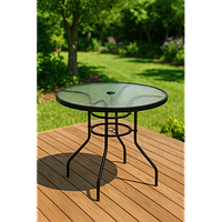 Садовий стіл Costway Acapulco з місцем для парасолі