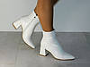 Ботильйони на стійкому підборі демісезон білі, фото 4