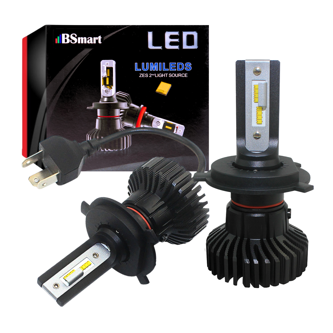 Автолампи LED BSmart X5S ver2 цоколь H4 8000Лм 50Вт Luxeon ZES 12В-24В, фото 1