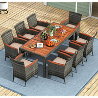 Комплект садових меблів Costway Viccos 8+1 Сірий/бежевий