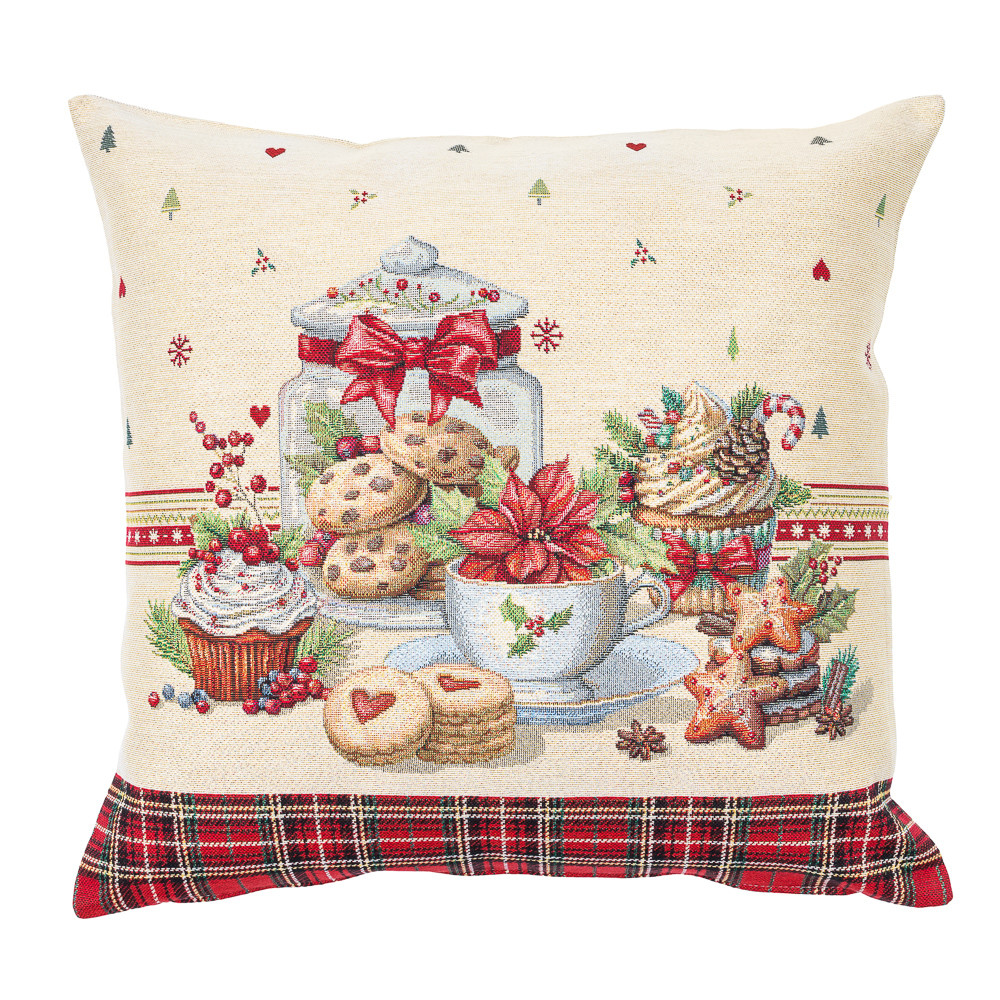 Декоративна наволочка Новорічна 45х45 см, гобелен RUNNER1385, фото 1