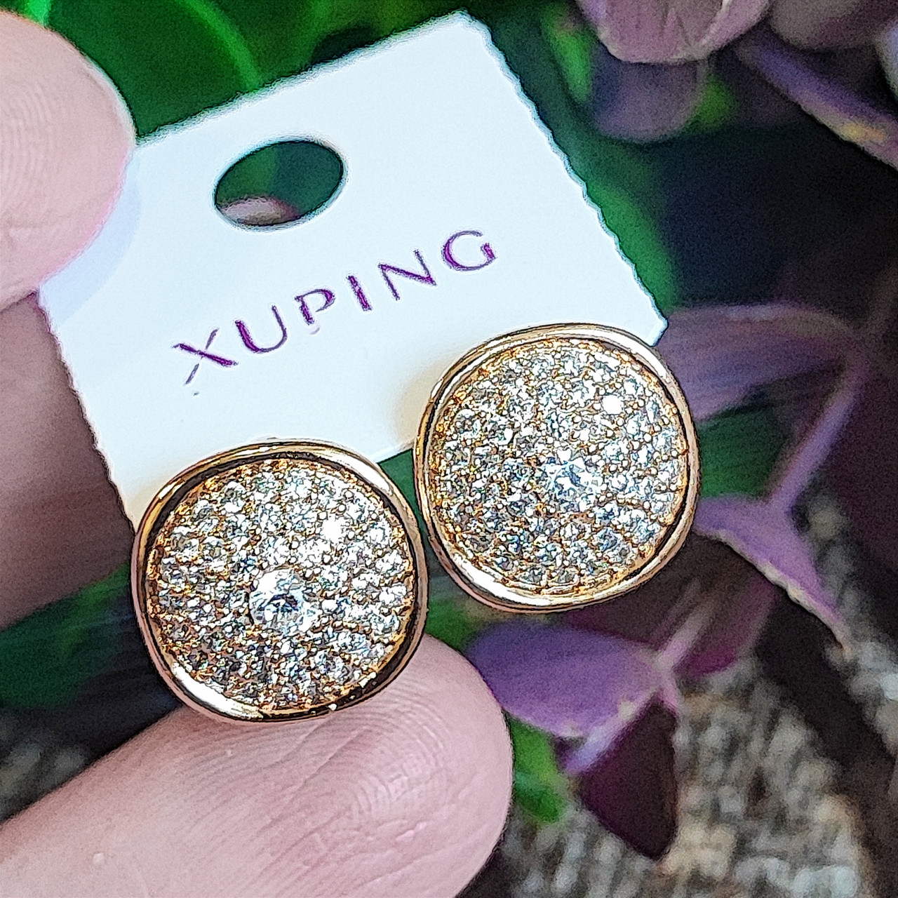 Сережки Xuping довжина 1.3см медичне золото позолота 18К с1625