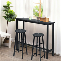 Барний стілець Costway Eugad 2 штуки з підставкою для ніг чорний