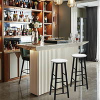 Барний стілець Costway Eugad 2 штуки з підставкою для ніг білий