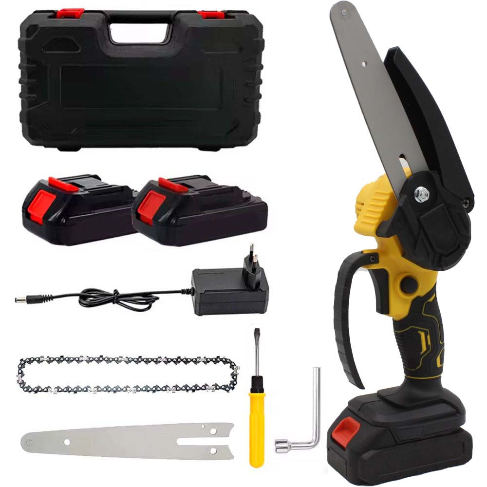Акумуляторна міні пила 6" + 2 АКБ 24V / Ланцюгова пила для саду / Електропила / Ручна пила для обрізання гілок, фото 1