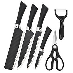 Набір кухонних ножів, 6 предметів / Універсальний набір ножів для кухні / Комплект ножів з нержавіючої сталі