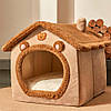 М'який будиночок для собак та котів до 3,5кг, 40х35х38 см / Будинок-лежак / Будиночок для тварин, фото 3