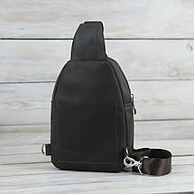 Жіноча сумка Слінг №5 з натуральної шкіри колір Шоколад, фото 3