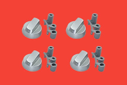 Комплект ручок для духовки та плити універсальні, d=42 мм (3 вали, срібло, 4 шт.)